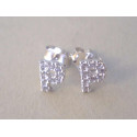 Strieborné naušnice UNISEX písmenko P napichovačky ,zirkón VAS083 925/1000 0,83 g