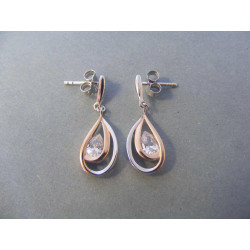 Dámske pozlátené strieborné naušnice napichovačky, zirkón DAS298 925/1000 2,98 g