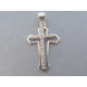 Strieborný prívesok dámsky dvojitý kríž, zirkóny VIS153 925/1000 1,53 g