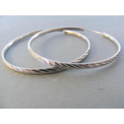Strieborné dámske naušnice kruhy jemné zárezy DAS613 925/1000 6,13 g
