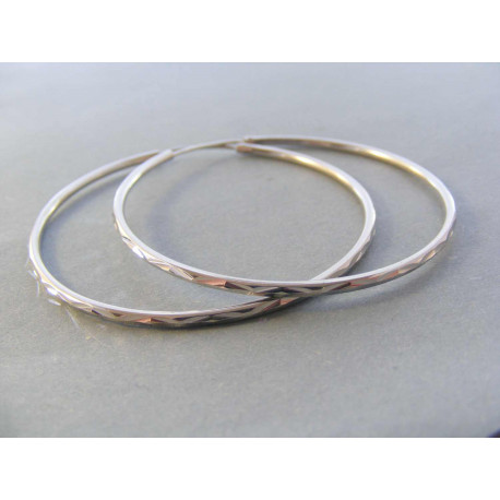 Dámske strieborné kruhové naušnice jemný vzor DAS487 925/1000 4,87 g