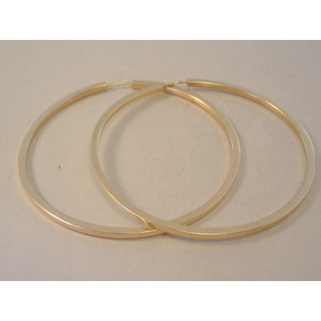 Zlaté dámske naušnice veľké kruhy hladké DA644Z žlté zlato 14 karátov 585/1000 6,44 g