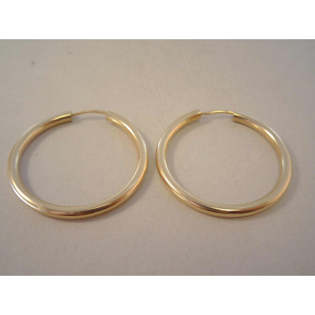 Zlaté dámske naušnice hladké duté kruhy DA264Z 14 karátov 585/1000 2,64 g