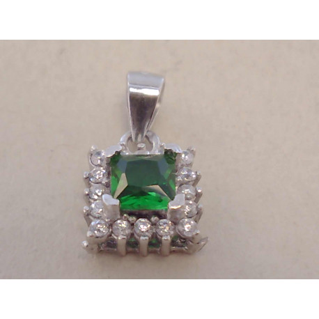 Strieborný dámsky prívesok štvorček farebný zirkón DIS073 925/1000 0,73 g