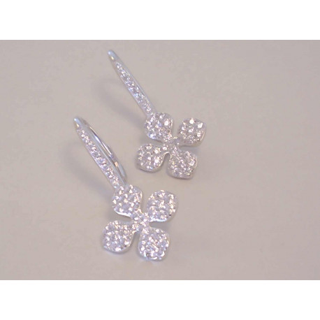 Žiarivé dámske strieborné naušnice so zirkónmi VAS345 925/1000 3,45 g