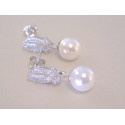 Dámske strieborné napichovacie naušnice perlička,zirkóny VAS308 925/1000 3,08 g