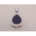 Dámsky strieborný prívesok Slza kameň onyx,zirkóny VIS123 925/1000 1,23 g