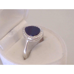 Strieborný dámsky prsteň slzička onyx,zirkóny VIS54323 925/1000 3,23 g