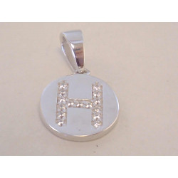 Strieborný prívesok písmeno H , zirkóny VIS141 925/1000 1,41 g