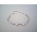 Strieborný dámsky náramok biely opál, zirkóny DNS20535 925/1000 5,35 g