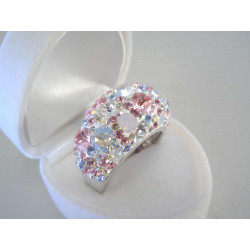 Výrazný strieborný dámsky prsteň Swarovski kamienky DPS60886 925/1000 8,86 g