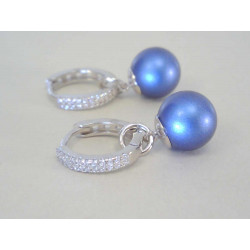Strieborné dámske naušnice Swarovski s perličkou DAS573 925/1000 5,73 g