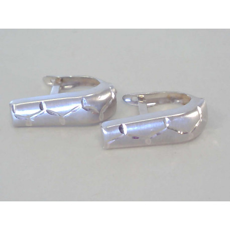 Zlaté dámske naušnice vzorované DA208B biele zlato 14 karátov 585/1000 2,08 g