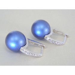 Strieborné dámske naušnice Swarovski s perličťkou DAS403 925/1000 4,03 g