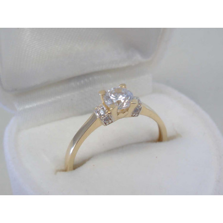 Zlatý dámsky prsteň žlté zlato číre zirkóny DP54178Z 14 karátov 585/1000 1,78 g