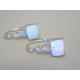 Strieborné dámske naušnice kameň biely opál,kamienky zirkónu VAS331 925/1000 3,31 g