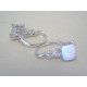Strieborné dámske naušnice kameň biely opál,kamienky zirkónu VAS331 925/1000 3,31 g
