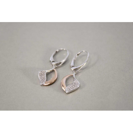 Strieborné dámske visiace náušnice zirkóny VAS323 925/1000 3,23g
