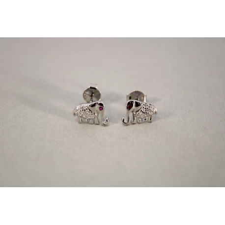 Strieborné dámske náušnice slony zirkóny VAS122 925/1000 1,22g