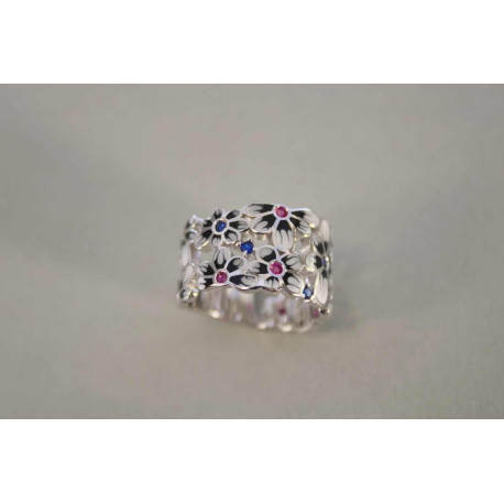 Zaujímavý strieborný dámsky prsteň zirkóny VAS55695 925/1000 6,95g