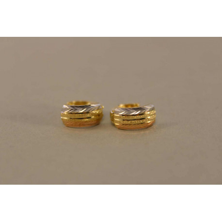 Dámske zlaté naušnice viacfarebné zlato VA234V 14 karátov 585/1000 2,34 g