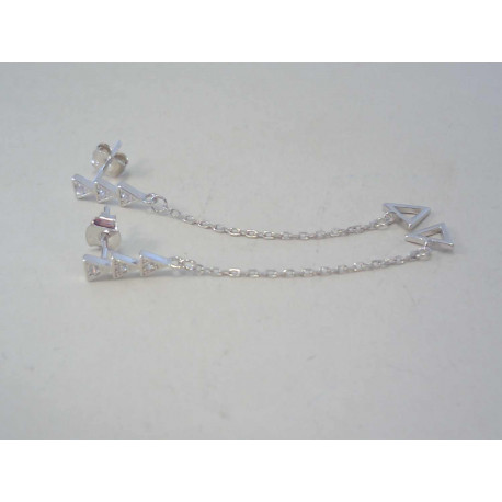 Dámske strieborné vysiace naušnice zirkóny DAS126 925/1000 1,26 g
