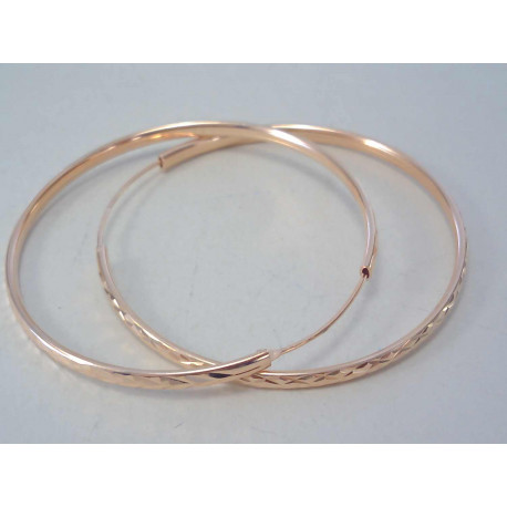 Pozlátené dámske strieborné naušnice kruhy jemný vzor DAS527 925/1000 5,27 g