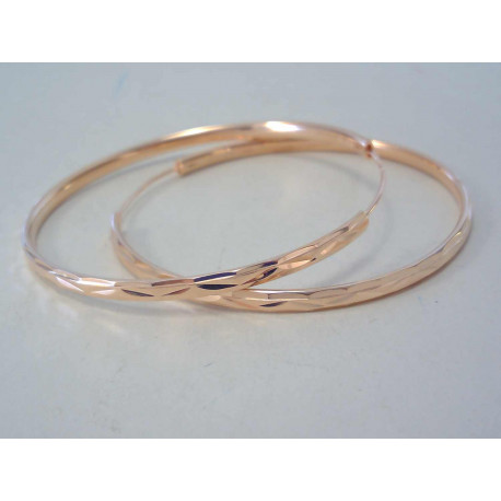 Pozlátené dámske strieborné naušnice vzorované kruhy DAS514 925/1000 5,14g