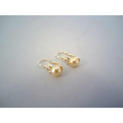 Detské pozlátené naušnice perla,zirkón DAS129 925/1000 1,29 g