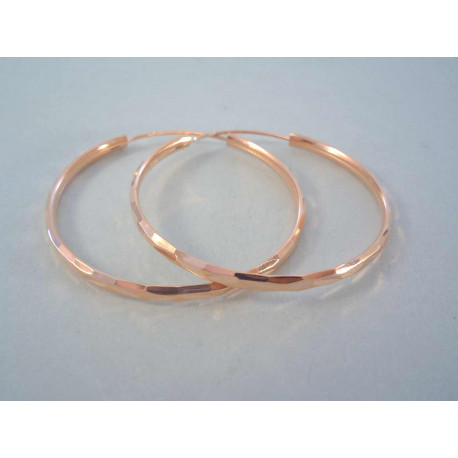 Dámske strieborné naušnice kruhy pozlátené jemný vzor VAS414 925/1000 4,14 g