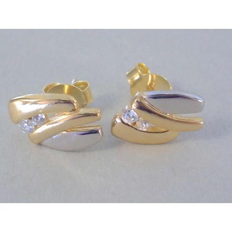 Pozlátené dámske strieborné napichovacie naušnice zirkón VAS163 925/1000 1,63 g
