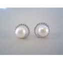 Strieborné dámske náušnice perly, zirkóny VAS373 925/1000 3,73g