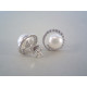 Strieborné dámske náušnice perly, zirkóny VAS373 925/1000 3,73g