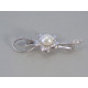 Strieborná dámska brošňa zirkóny, perla VIS522 925/1000 5,22g