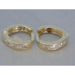 Zlaté dámske náušnice žlté zlato zirkóny VA075Z 14 karátov 585/1000 0,75g