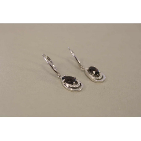 Strieborné dámske náušnice kameň kremeň zirkóny VAS394 925/1000 3,94g
