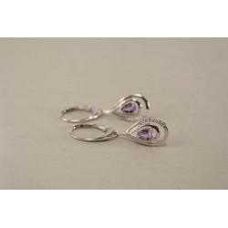 Strieborné dámske náušnice kameň ametyst VAS348 925/1000 3,48g