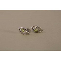 Strieborné dámske náušnice s kameňom prírodný olivín VAS317 925/1000 3,17g