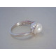 Strieborný dámsky prsteň perla, zirkóny DPS51236 925/1000 2,36g