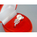 Strieborný dámsky prsteň s perlou DPS52259 925/1000 2,59g