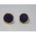 Zlaté dámske napichovacie náušnice žlté zlato onyx DA195Z 14 karátov 585/1000 1,95g