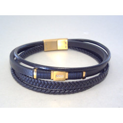 Pozlátený náramok UNISEX oceľ,koža VNO221496 316/L 14,96 g