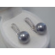 Strieborné dámske naušnice Swarovski s perličkou DAS573 925/1000 5,73 g