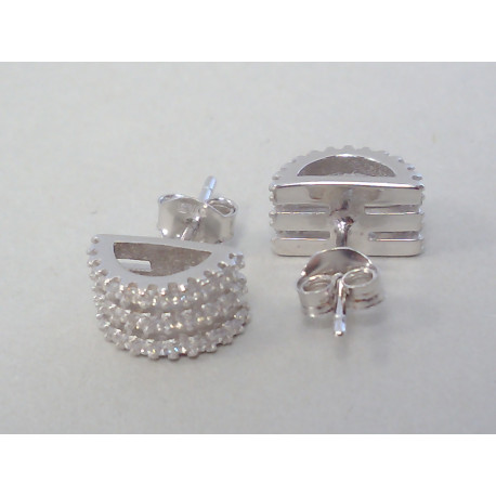 Strieborné dámske napichovacie naušnice,zirkóny DAS222 925/1000 2,22 g