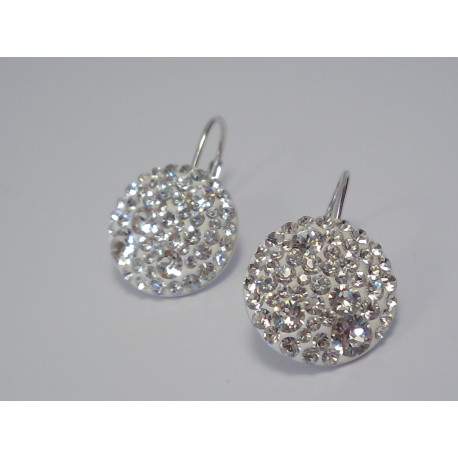 Dámske ródiované strieborné naušnice kamienky swarovski VAS305 925/1000 3,05 g