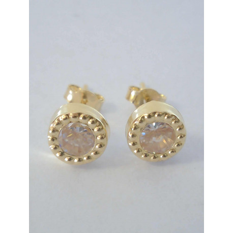Dámske zlaté náušnice zirkóny žlté zlato DA138Z 14 karátov 585/1000 1,38g