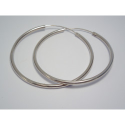 Dámske naušnice ohrúhle hladké kruhy ródium DAS749 925/1000 7,49 g