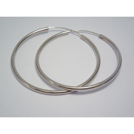 Dámske naušnice ohrúhle hladké kruhy ródium DAS749 925/1000 7,49 g