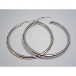 Dámske naušnice hladké kruhy ródium DAS868 925/1000 8,68 g