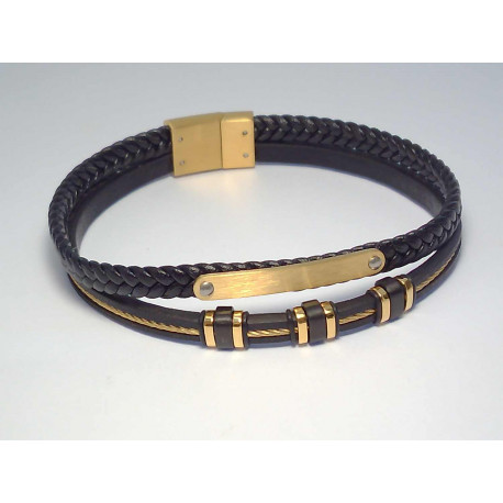Oceľový náramok UNISEX, koža DNO2251597 316/L 15,97g